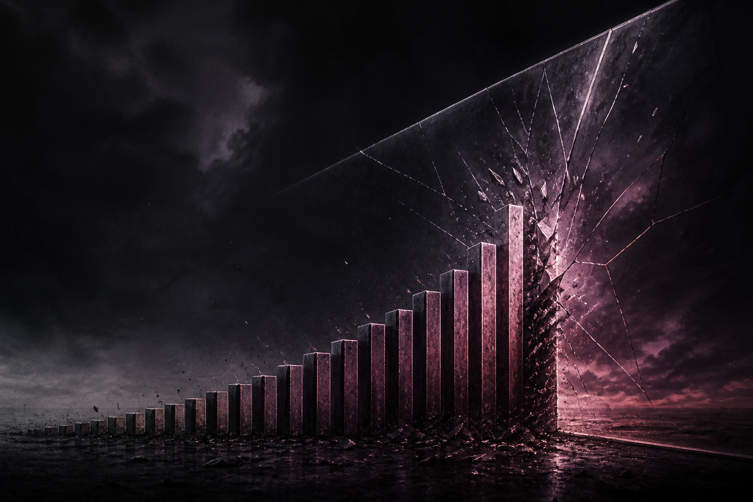 Rising request bars hitting a glass capacity ceiling for 50k–100k RPS preparation