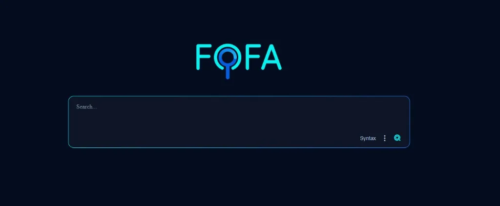 FOFA dark search UI for cyberspace asset discovery